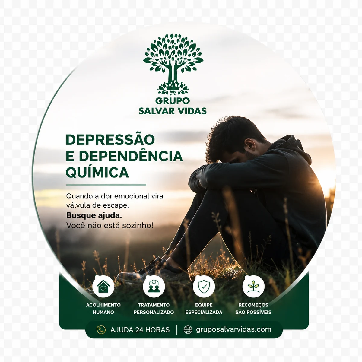 Arte sobre dor emocional e dependência química