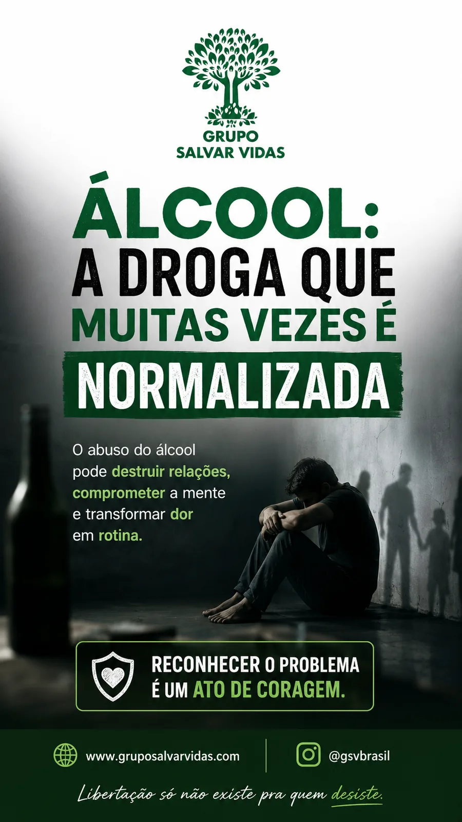 Reconhecer o problema salva vidas: alcoolismo e dependência química