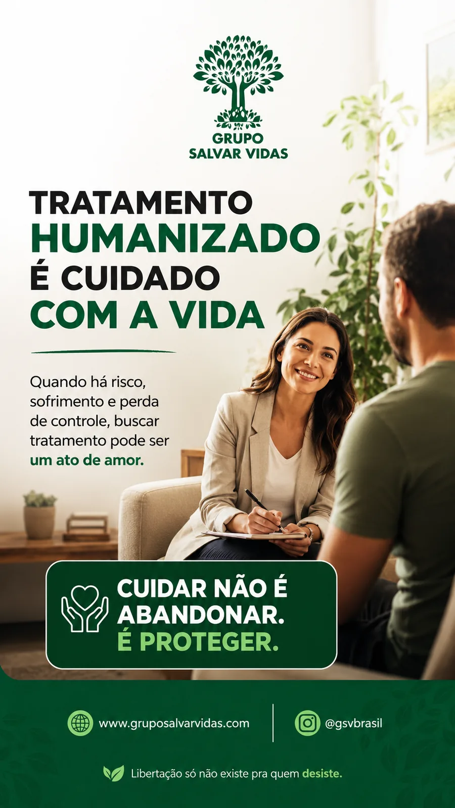 Tratamento humanizado para dependência química em clínica de recuperação