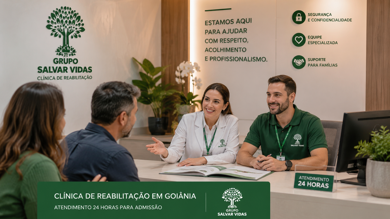 Atendimento 24 horas para clínica de reabilitação em Goiânia com a marca Grupo Salvar Vidas
