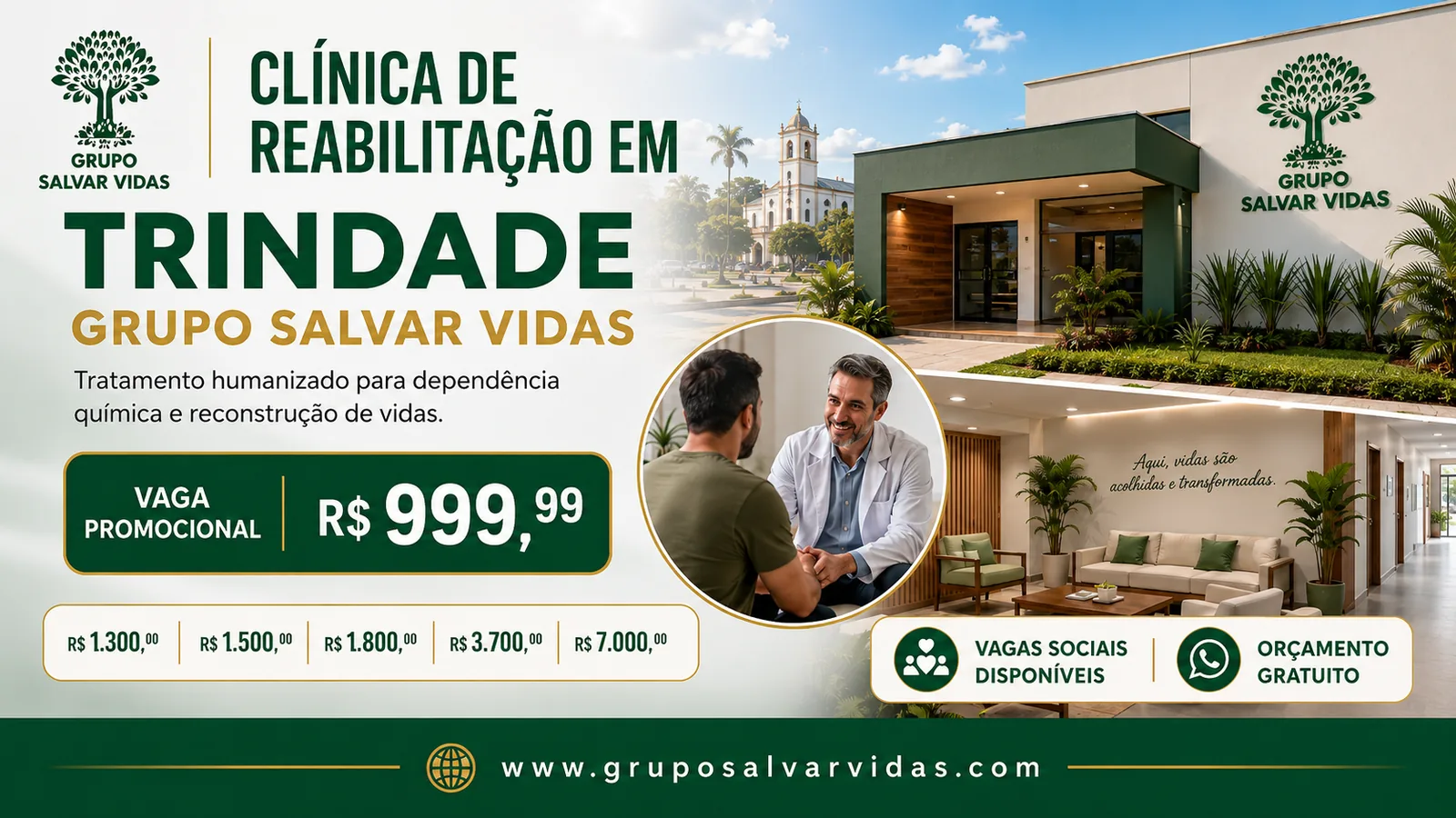 Clínica de reabilitação particular em Trindade