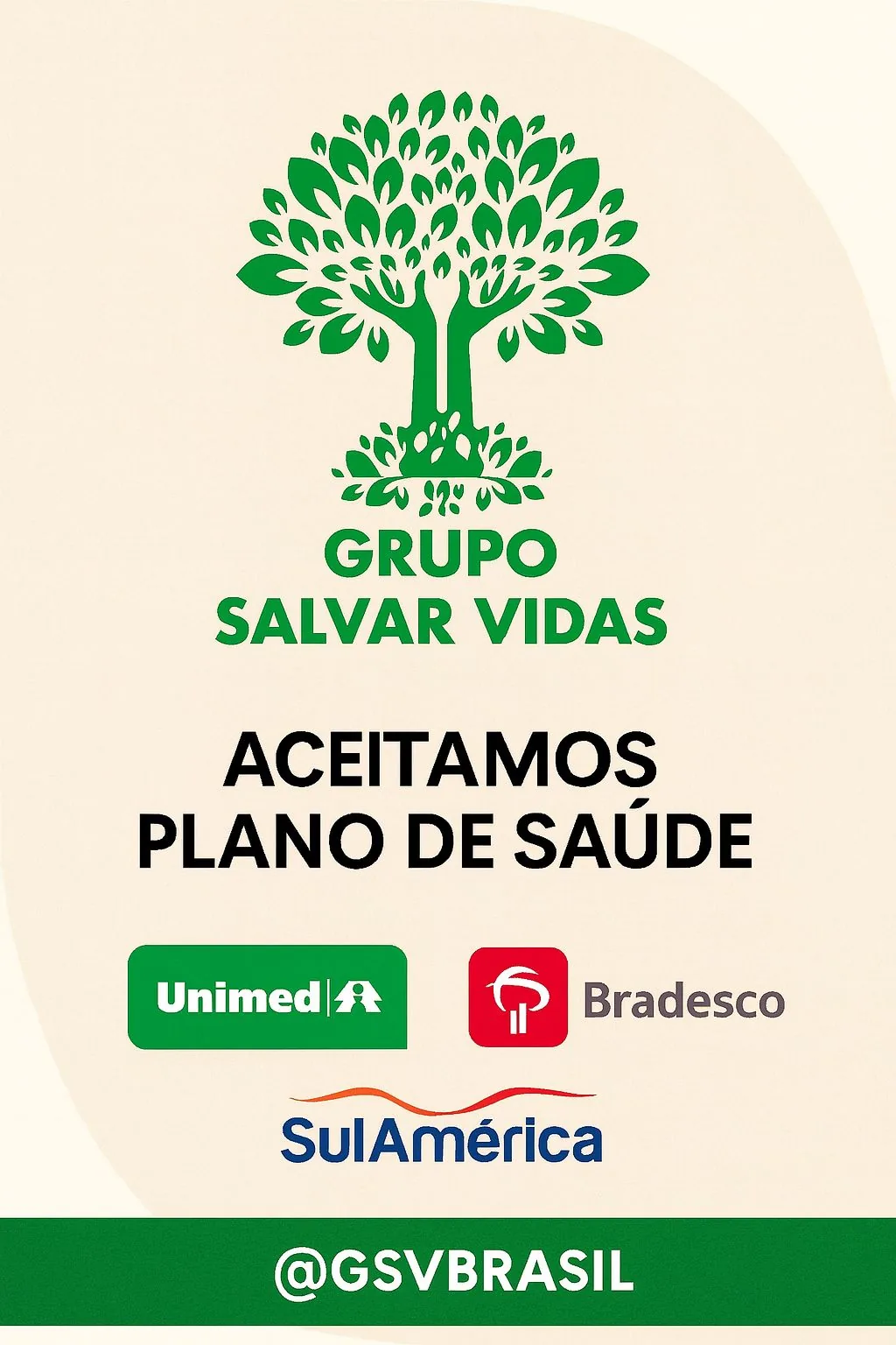 Peça visual do Instagram @gsvbrasil do Grupo Salvar Vidas