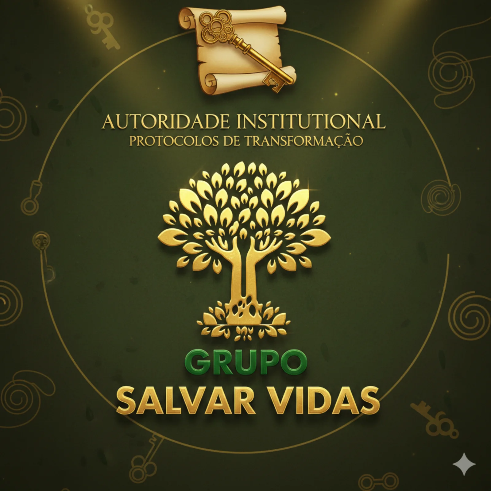 Arte institucional do Grupo Salvar Vidas sobre autoridade institucional e protocolos de transformação