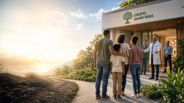 Bem vindo ao grupo salvar vidas: imagem institucional do Grupo Salvar Vidas sobre acolhimento e esperança, acolhimento, saúde mental e tratamento humanizado.