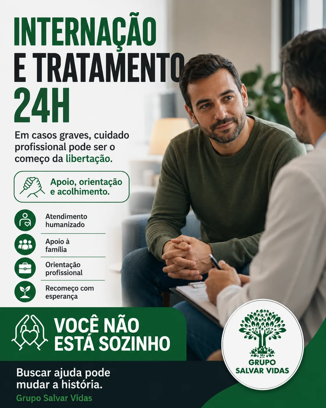 Tratamento para vícios 24h e internação