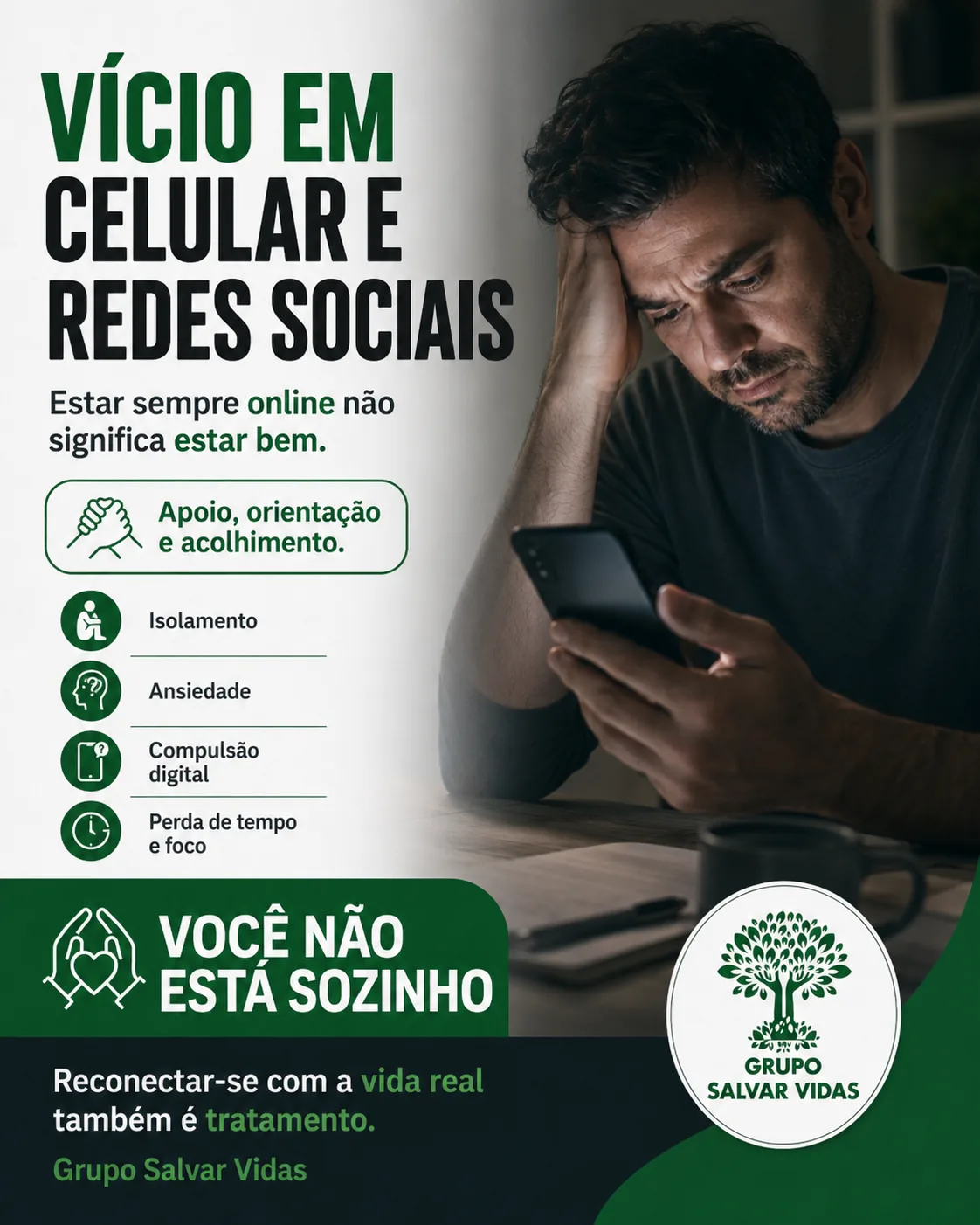 Vício em celular e redes sociais